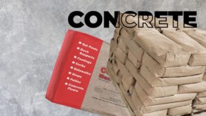 Bags of concrete on pallet